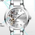 Luxury Ceramic Stainless Steel New Wrist Watch / Automatic Skeleton Watch Cyx 022